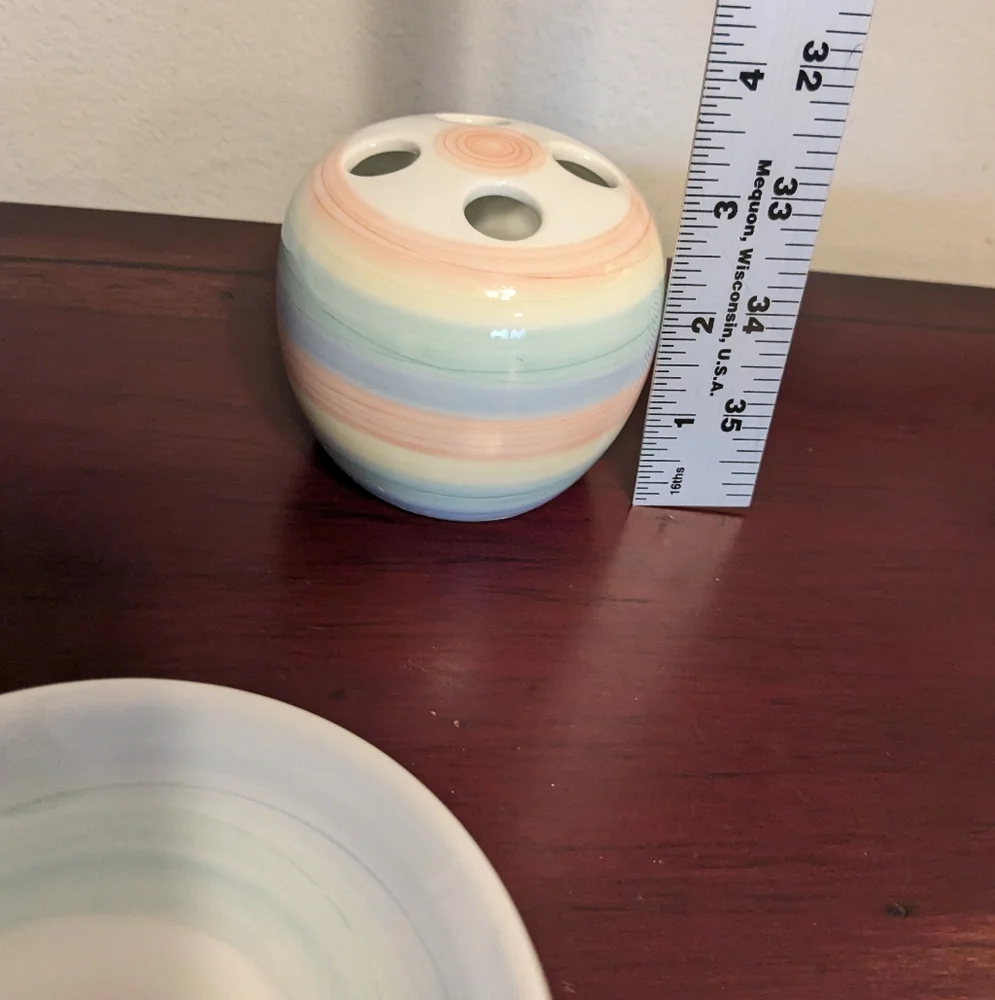Vintage Sonet Soap Dish & Toothbrush Holder Glory Of Pastels Office Desk Ceramic